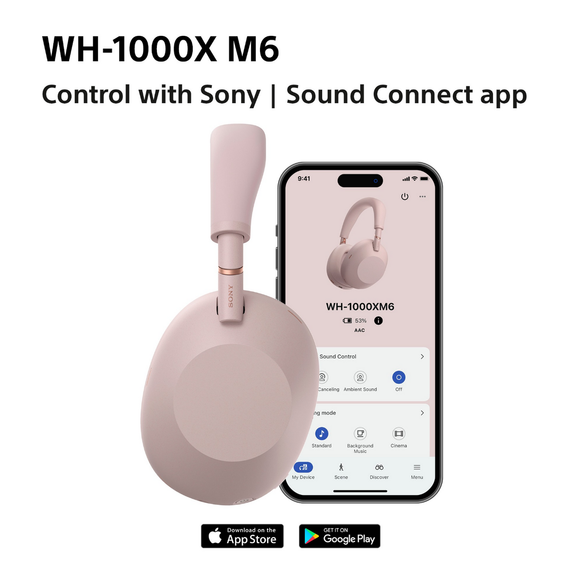 Sony WH1000XM6 | Flagship Noise Cancelling Headphones - Sand Pink
