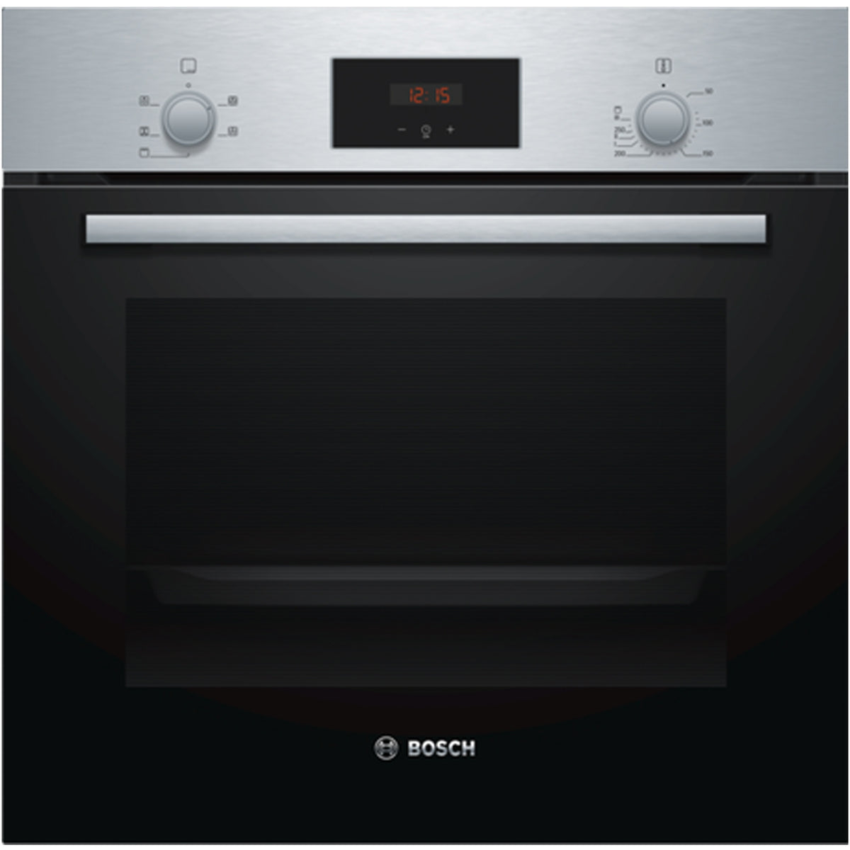 Bosch HHF113BR0B 59.4cm Series 2 Built In Electric Single Oven with 3D Hot Air - Stainless Steel