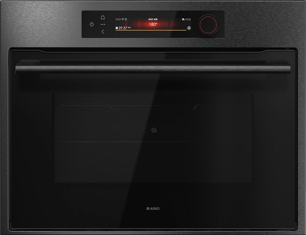 ASKO OCM64BSH 45cm Built In Combi Oven with Microwave - Black Steel
