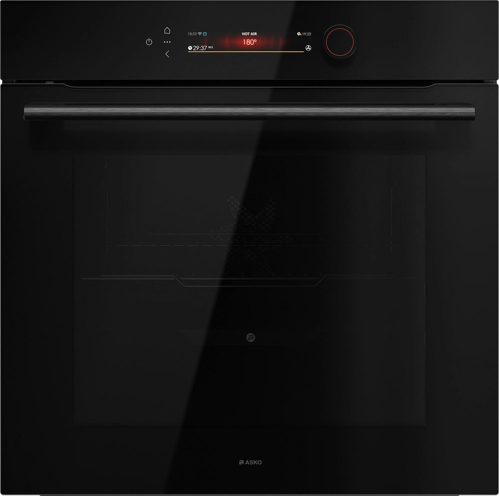 ASKO OTP56BGH 60cm Multifunctional Built In Single Oven with Pyrolytic cleaning - Black Glass,