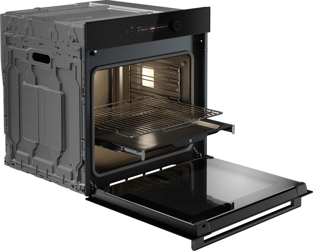 ASKO OTP56BGH 60cm Multifunctional Built In Single Oven with Pyrolytic cleaning - Black Glass,