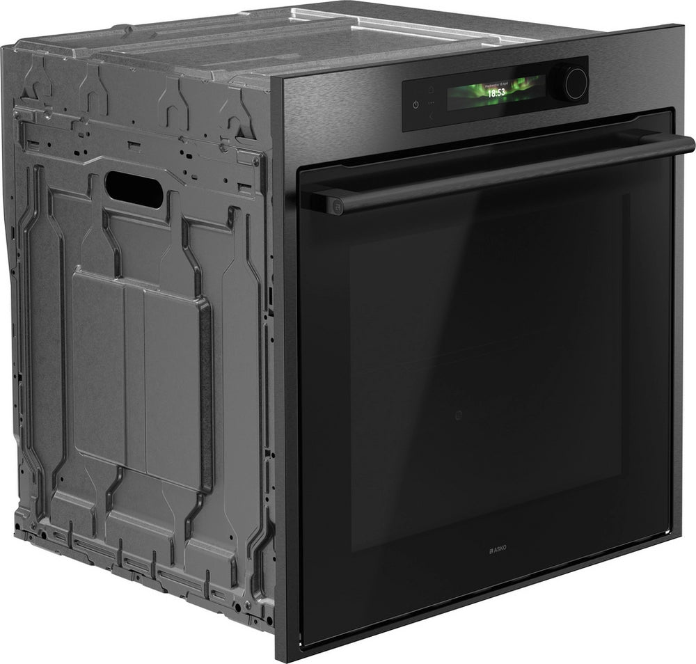 ASKO OTP66BSH 60cm Multifunctional Built In Single Oven with Pyrolytic cleaning - Black Steel