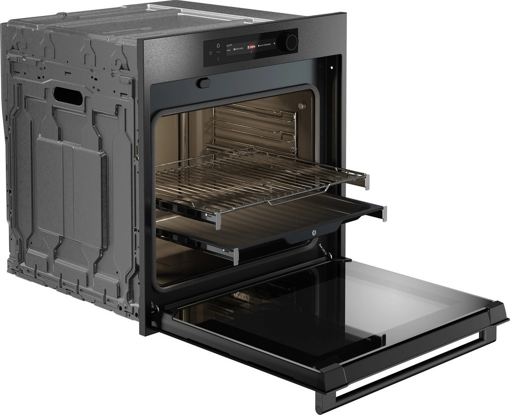 ASKO OTP66BSH 60cm Multifunctional Built In Single Oven with Pyrolytic cleaning - Black Steel