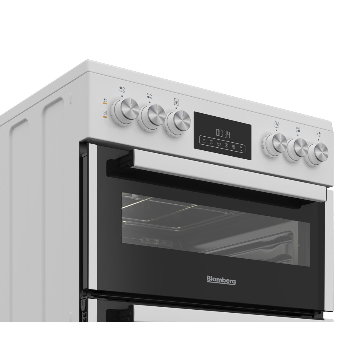 Blomberg HKRN651W 60cm Double Oven Electric Cooker with Vitroceramic Hob - White