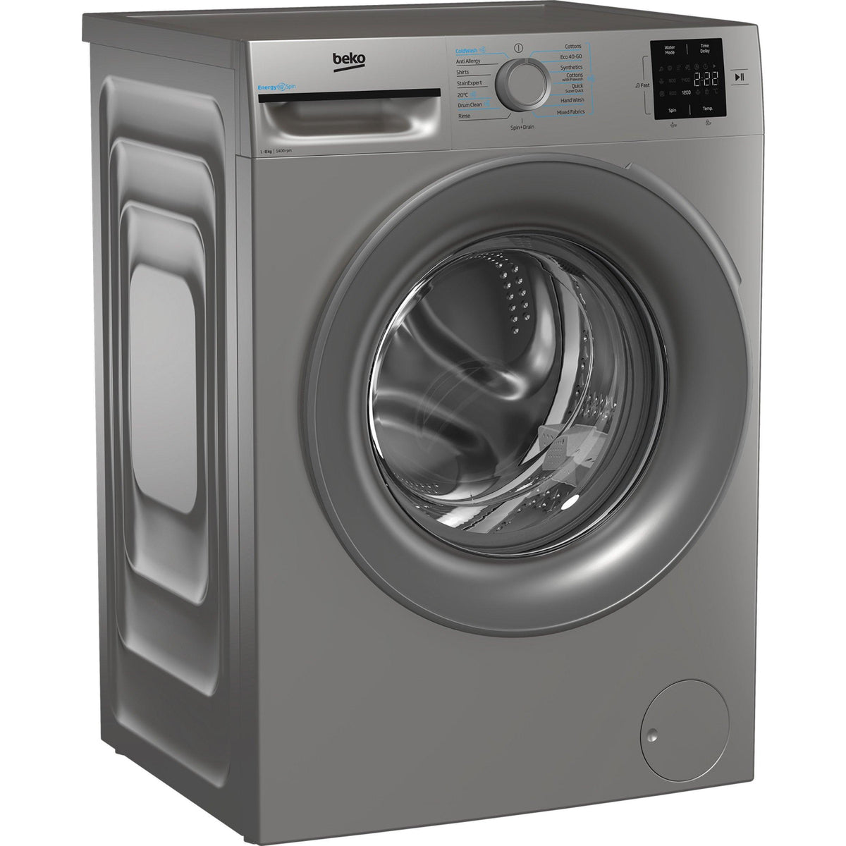 Beko BMN3WT3841S 8kg 1400 Spin EnergySpin Washing Machine - Silver