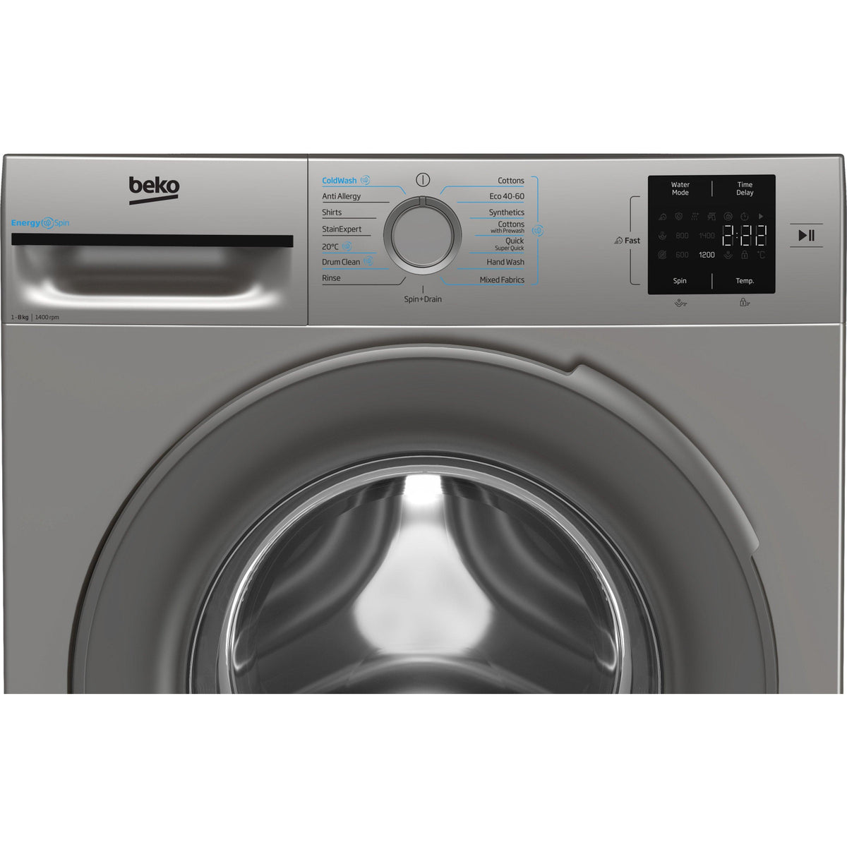 Beko BMN3WT3841S 8kg 1400 Spin EnergySpin Washing Machine - Silver