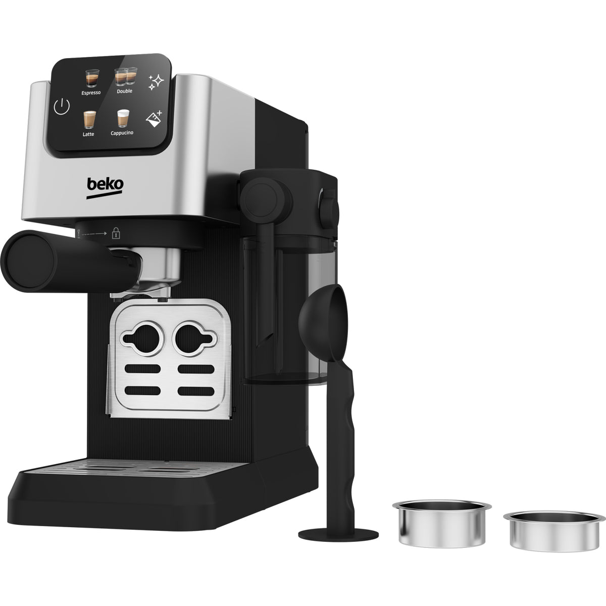 Beko CaffeExperto CEP5304X Manual Espresso with Steam Wand - Black
