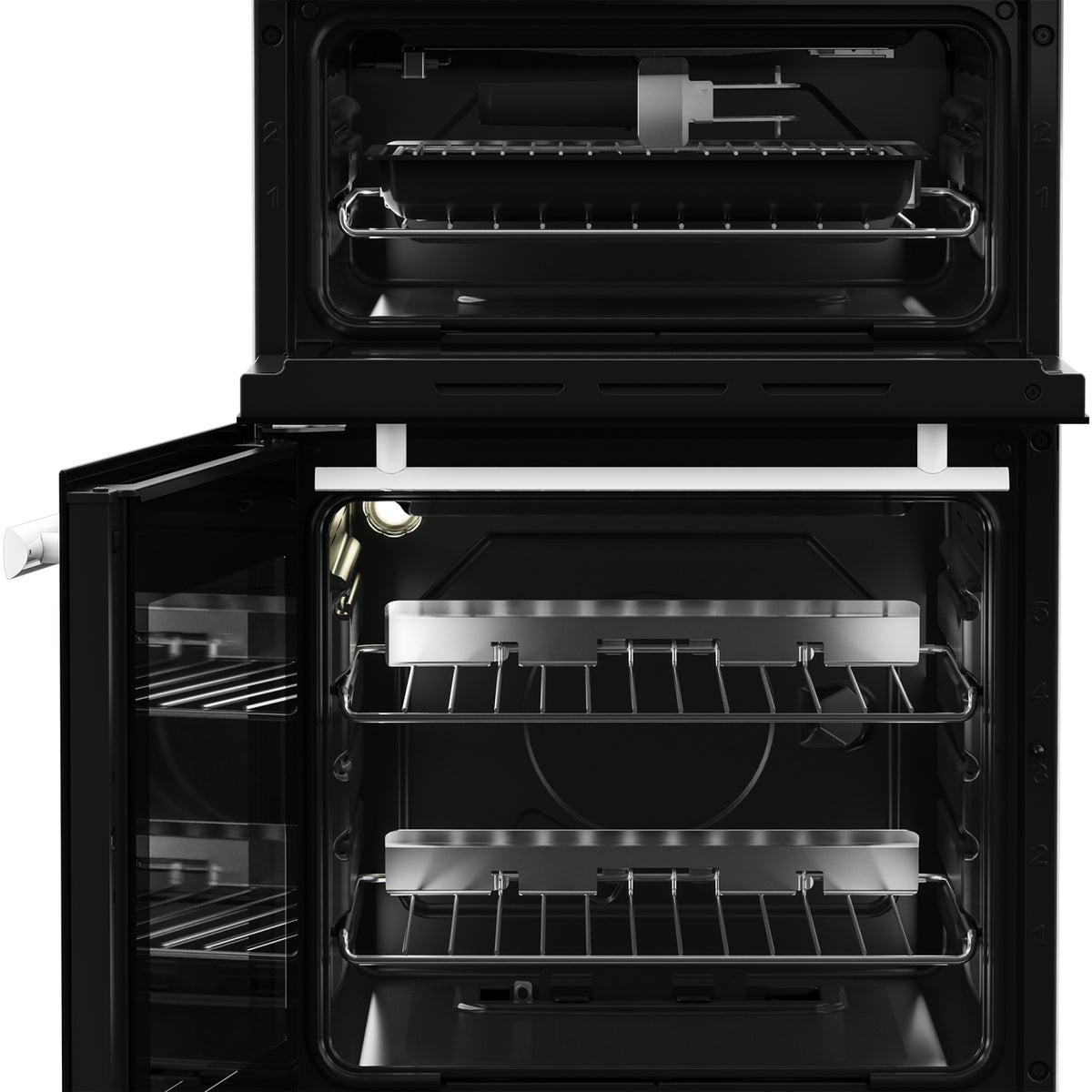 Beko EDG507W 50cm Twin Cavity Gas Cooker with Gas Hob & Glass Lid - White
