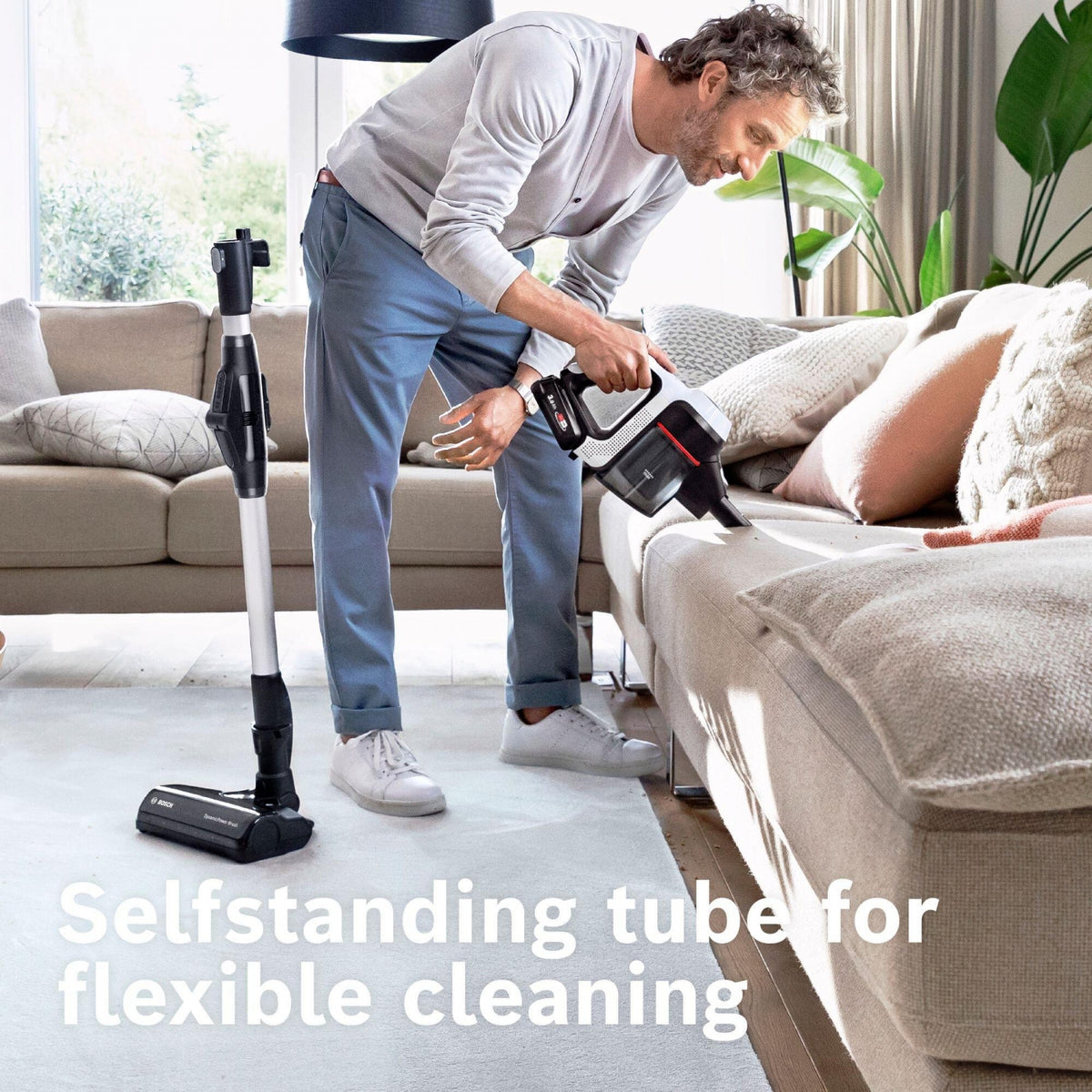 Bosch Unlimited 7 BCS712GB Cordless Vacuum Cleaner with Dual Battery - 80 Minutes Run Time - White & Black