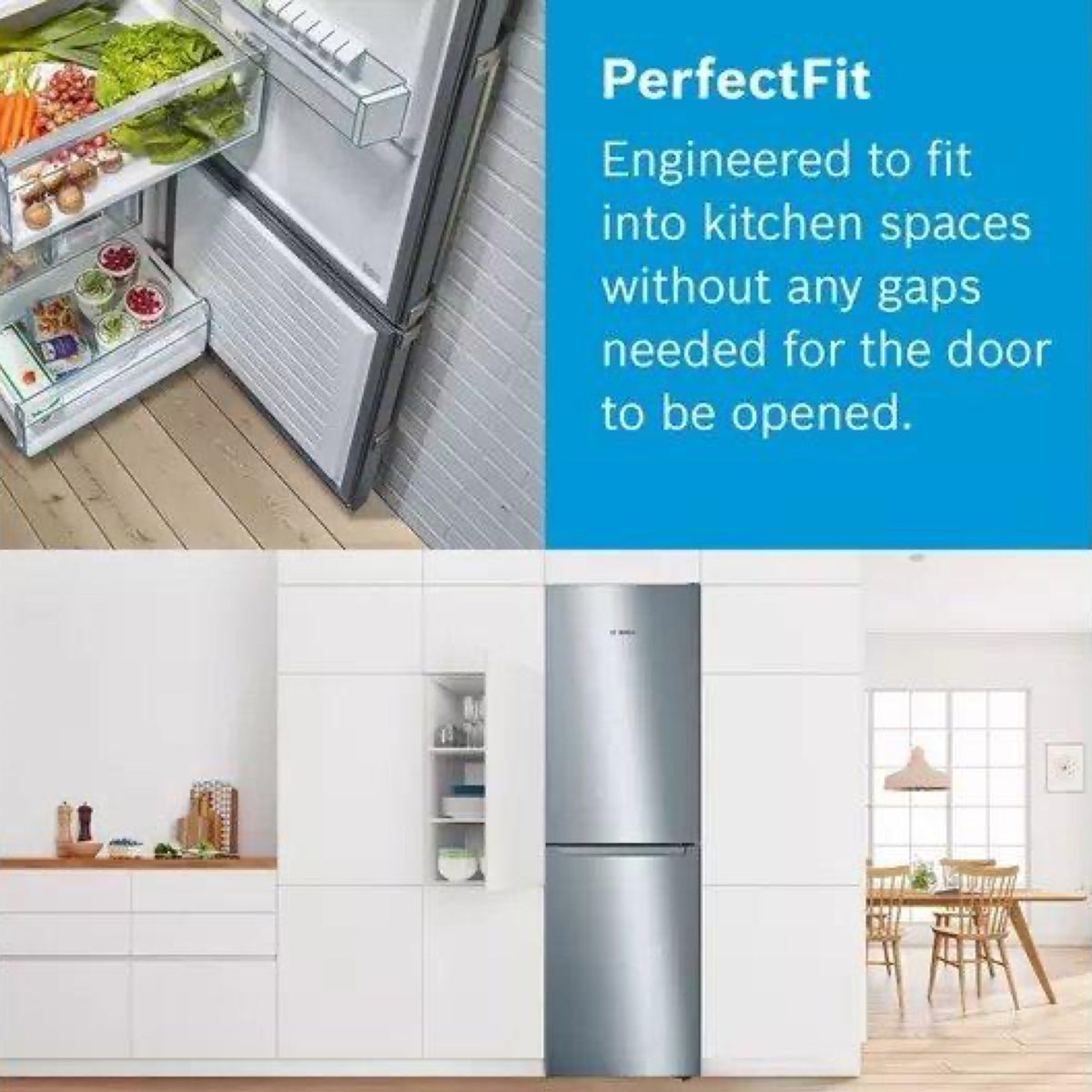 Bosch KGN34NLEAG 60cm 50/50 Frost Free Fridge Freezer - Silver