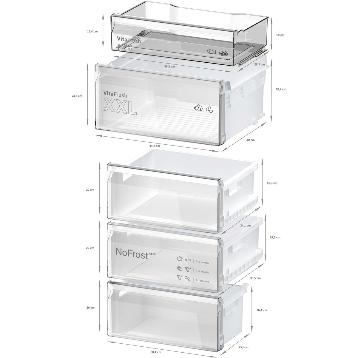 Bosch KGN392LAGG 60cm 70/30 Total No Frost Fridge Freezer - Stainless Steel Look