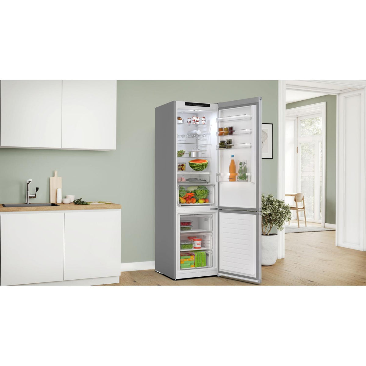 Bosch KGN392LAGG 60cm 70/30 Total No Frost Fridge Freezer - Stainless Steel Look