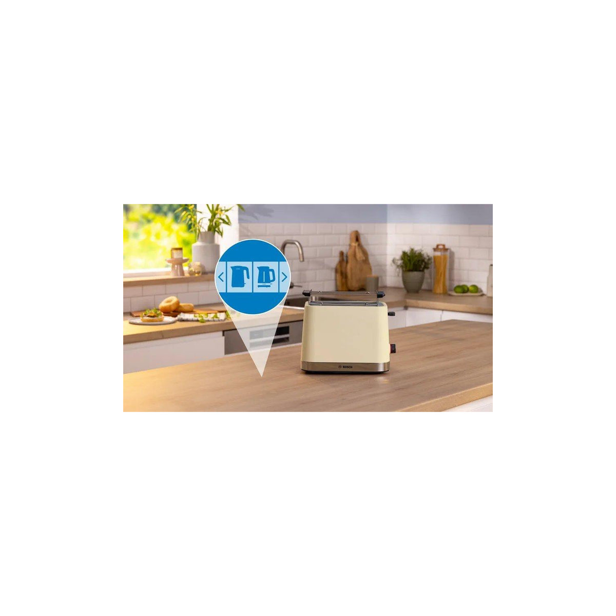 Bosch TAT4M227GB 2 Slice Toaster - Cream