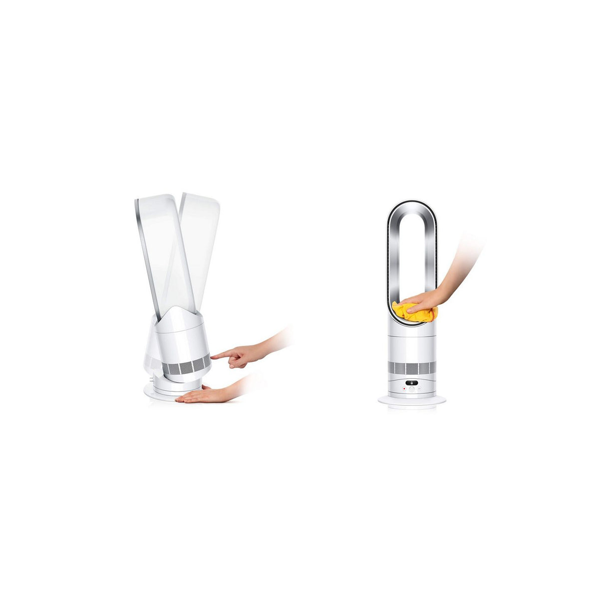 Dyson 330HF1 Hot+Cool Remote Link Pre-heat heater and Cooling Fan - White/Nickel