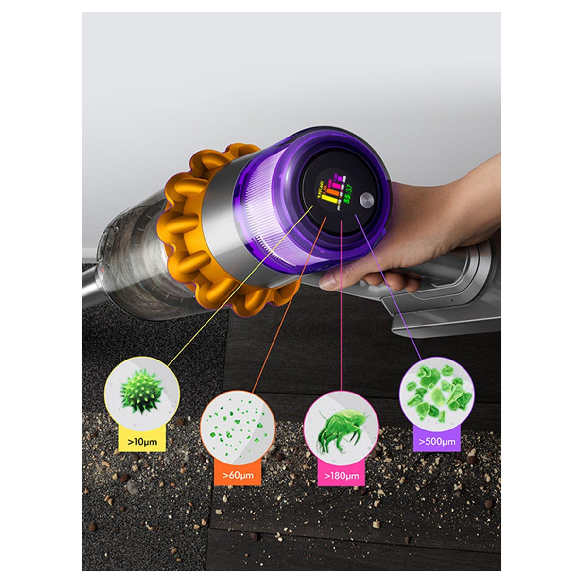 Dyson V15-2024 Cordless Vacuum - 60 Minutes Run Time - Yellow/Nickel