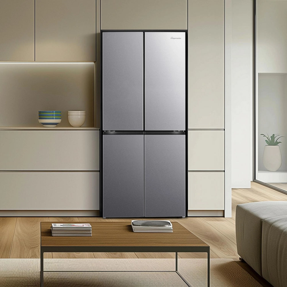 Fridgemaster MQ79395ES 79.4cm 65/35 Total No Frost American Fridge Freezer - Silver