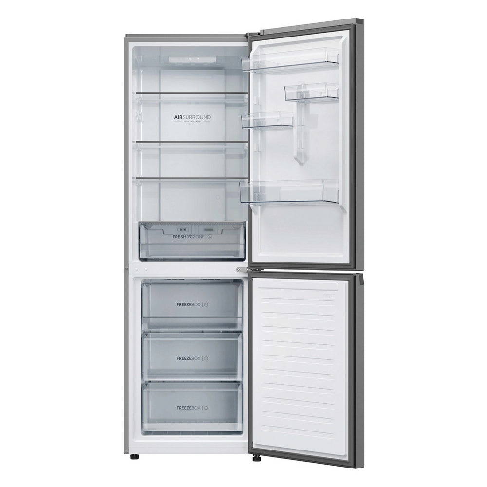Haier 2D 60 Serie 3 HDPR3618DNPK 355L Total No Frost Fridge Freezer - Stainless Steel