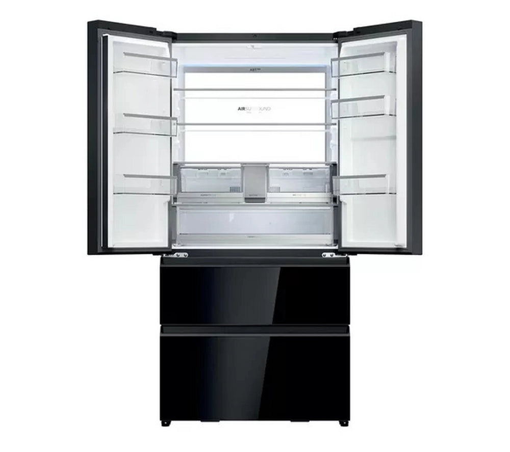 Haier HFR79F19DFGB No Frost Multi-Door Fridge Freezer - Glass Inox Look