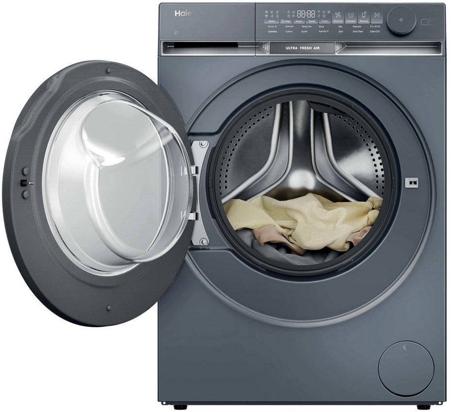 Haier HW100-B14387GUUK 10kg, 1400 Spin Washing Machine - Graphite