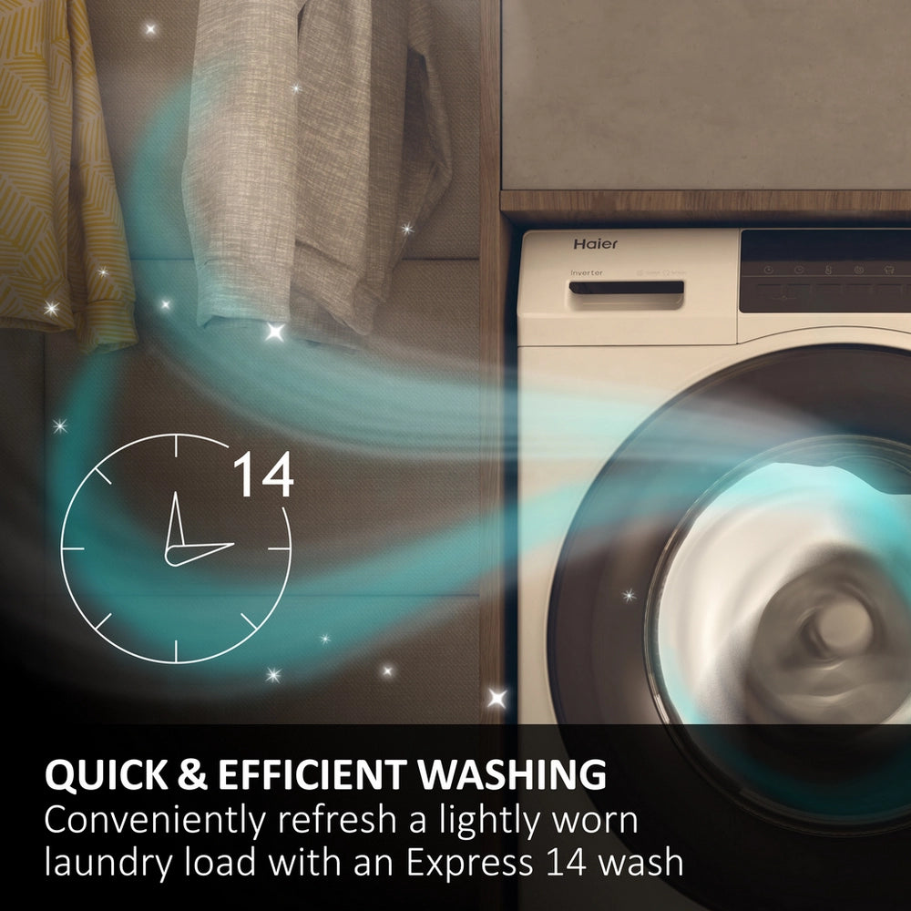 Haier HW100BP14357GUUK 10kg 1400 Spin Washing Machine - Graphite