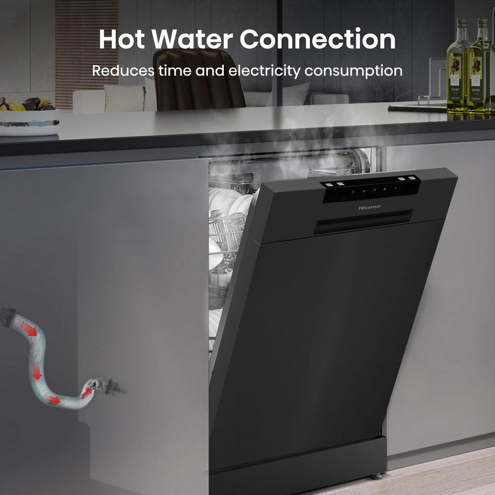 Hisense HS523E15BUK Slimline Dishwasher - Black - 10 Place Settings