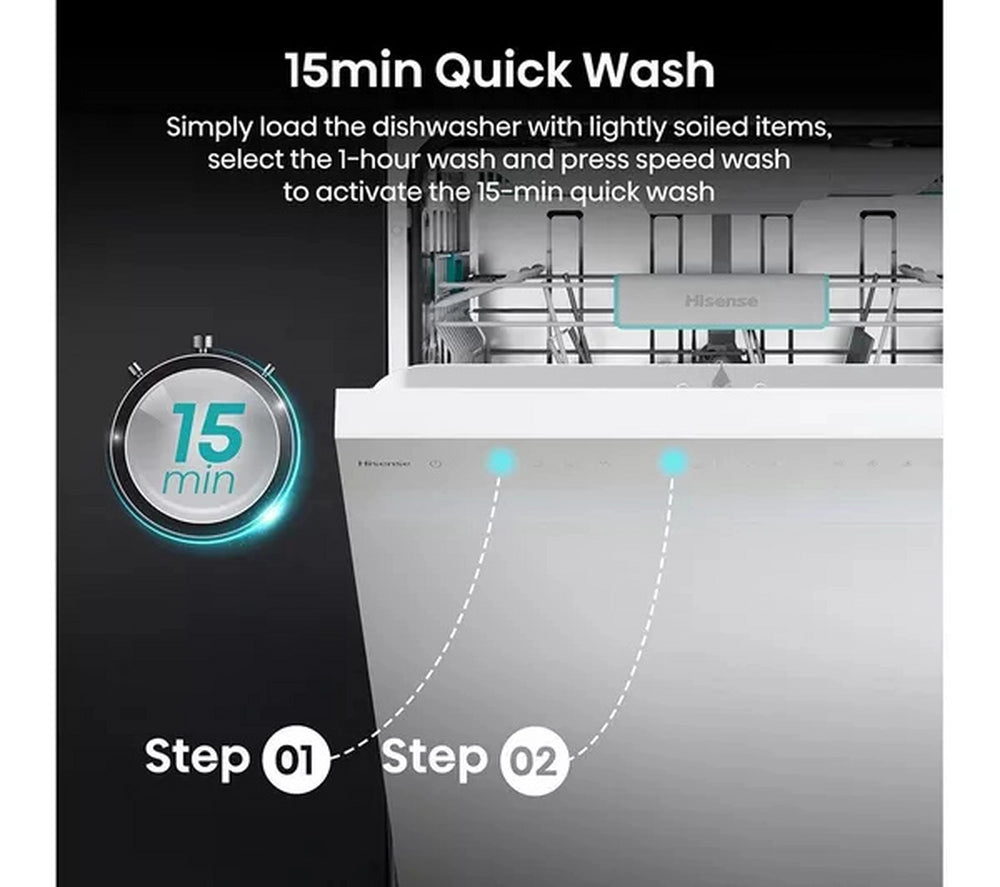 Hisense HS663A90WUK Dishwasher - White - 16 Place Settings