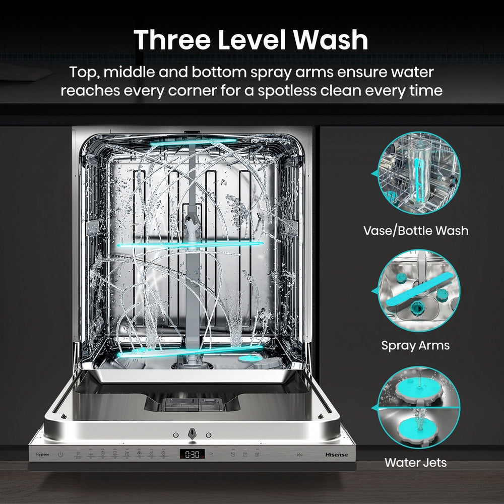 Hisense HV16AUK Integrated Dishwasher - 16 Place Settings