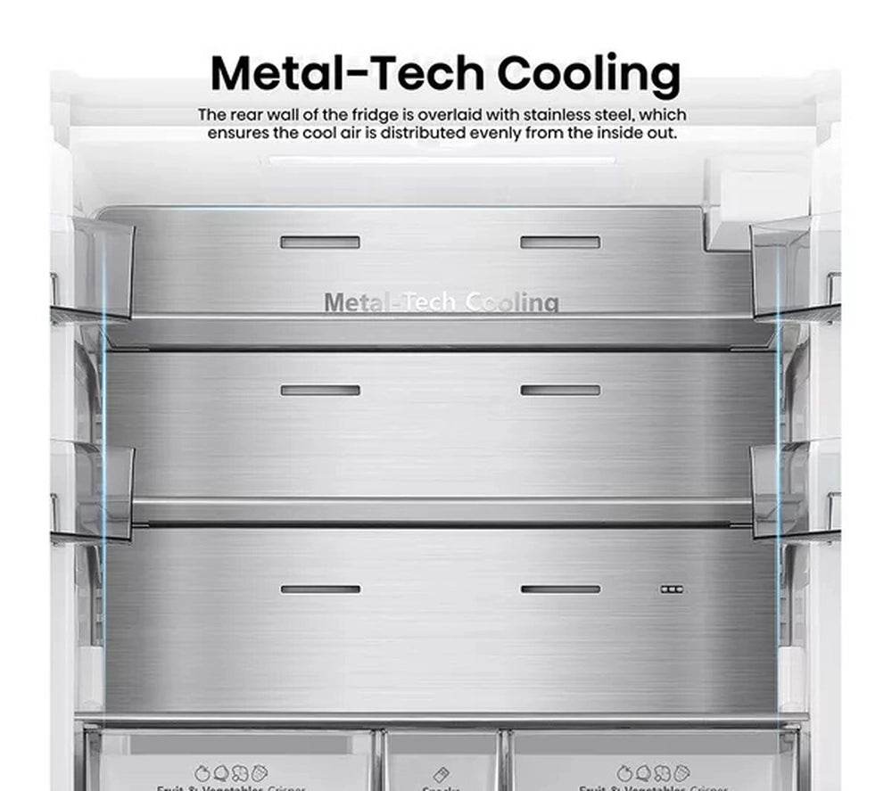 Hisense RF815N4SESE Total No Frost Plumbed American Fridge Freezer - Silver