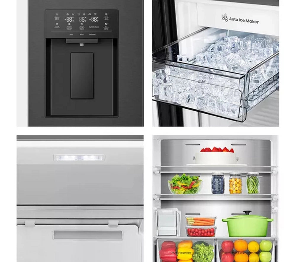 Hisense RQ5P470SYFD Total No Frost American Fridge Freezer - Black