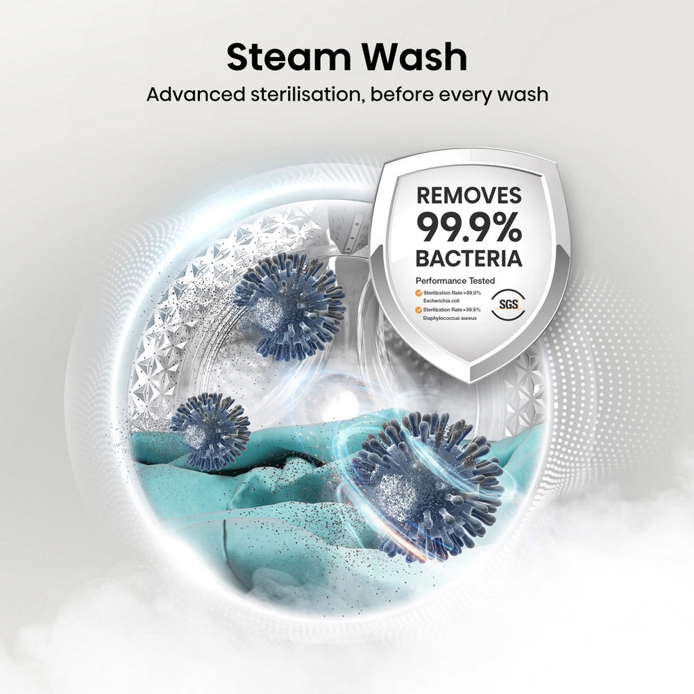 Hisense WF3S1243BW3 12kg 1400 Spin, Steam Washing Machine - White