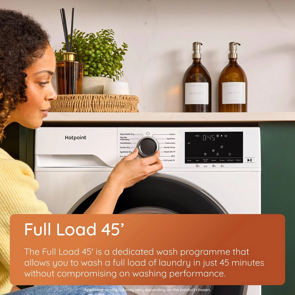 Hotpoint HBD8680GANTISTAINUK 8kg 1400 Spin Washer Dryer - Graphite