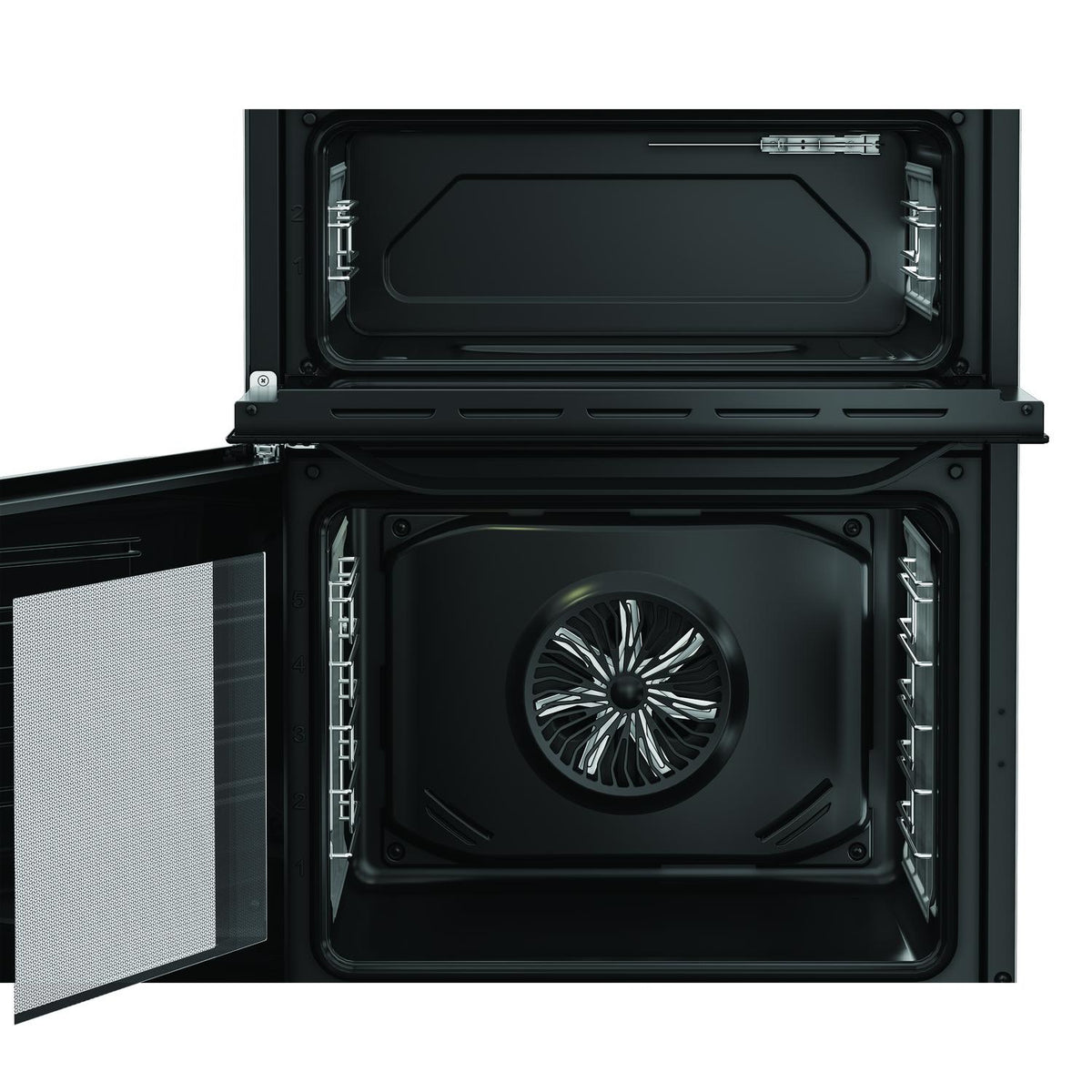 Hotpoint HDE6VDC2B1 60cm Double Oven Electric Cooker with Ceramic Hob - Black