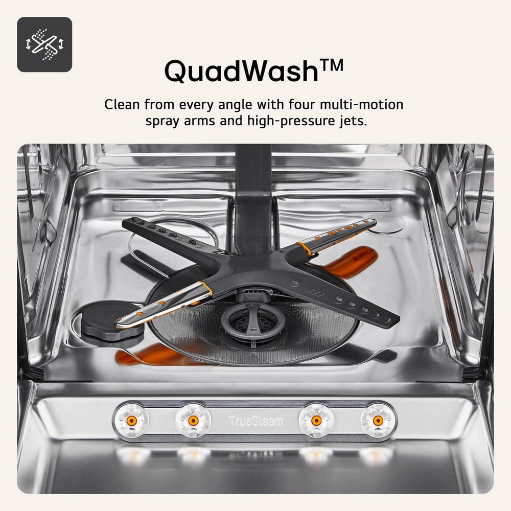 LG TrueSteam™ QuadWash™ DF27FVS WiFi Connected Full Size Dishwasher - Silver - 14 Place Settings