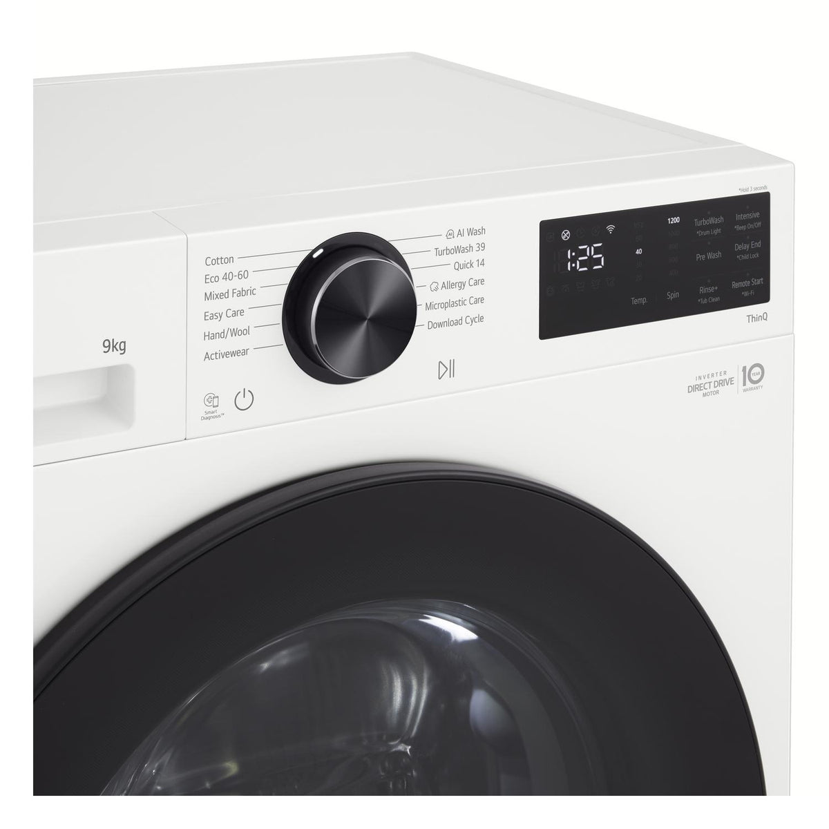LG F2X50S9TWB 9kg 1200 Spin Washing Machine - White