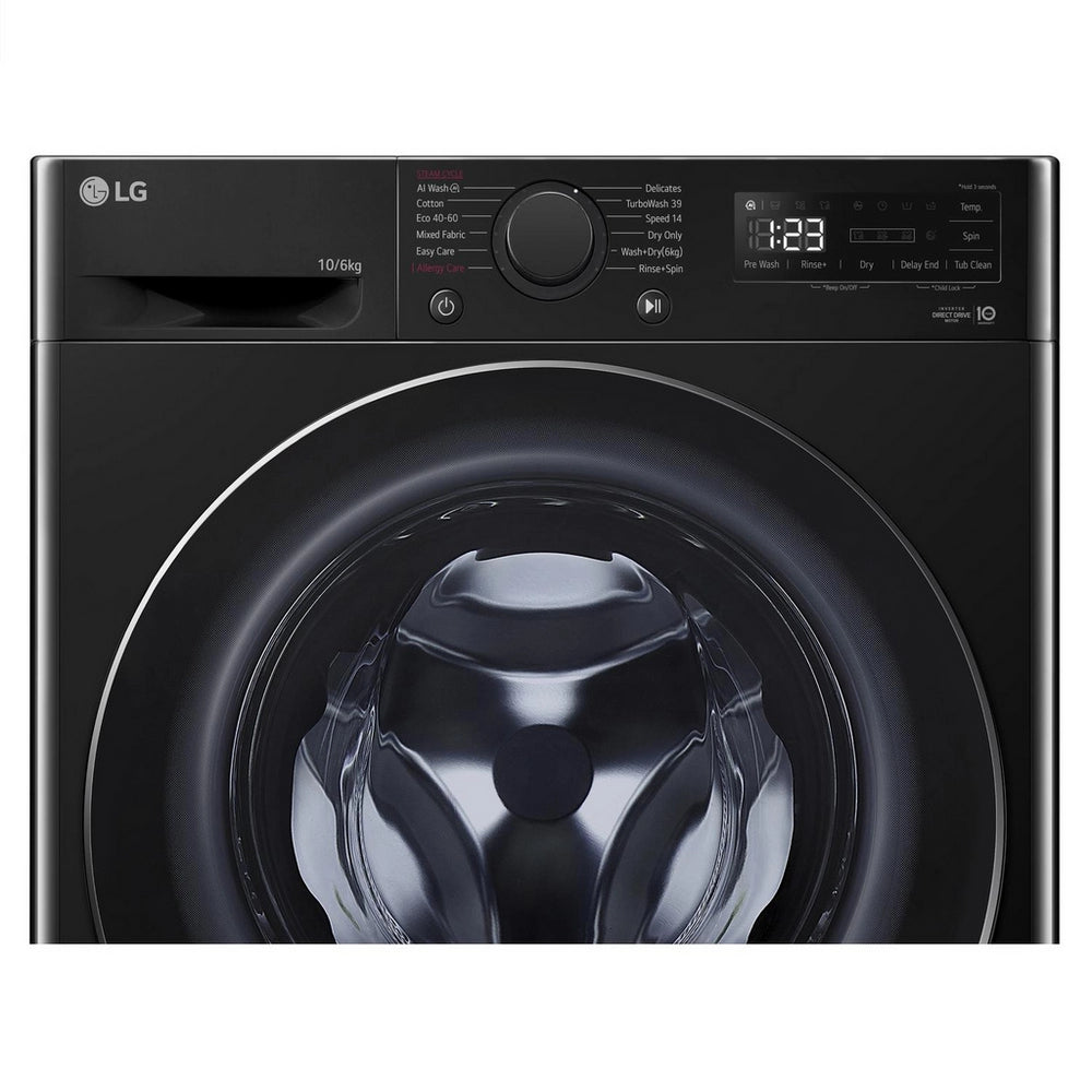 LG FWY706NCTN1 10kg/6kg 1400 Spin Washer Dryer - Onyx Black