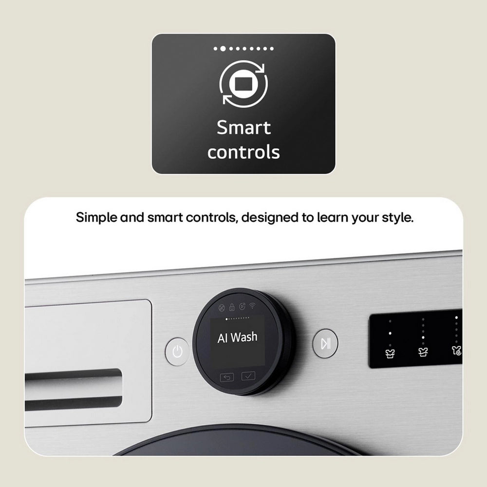 LG Series 10 AI Direct Drive WHX9016TLC - 11 kg Heat Pump Washer Dryer - White