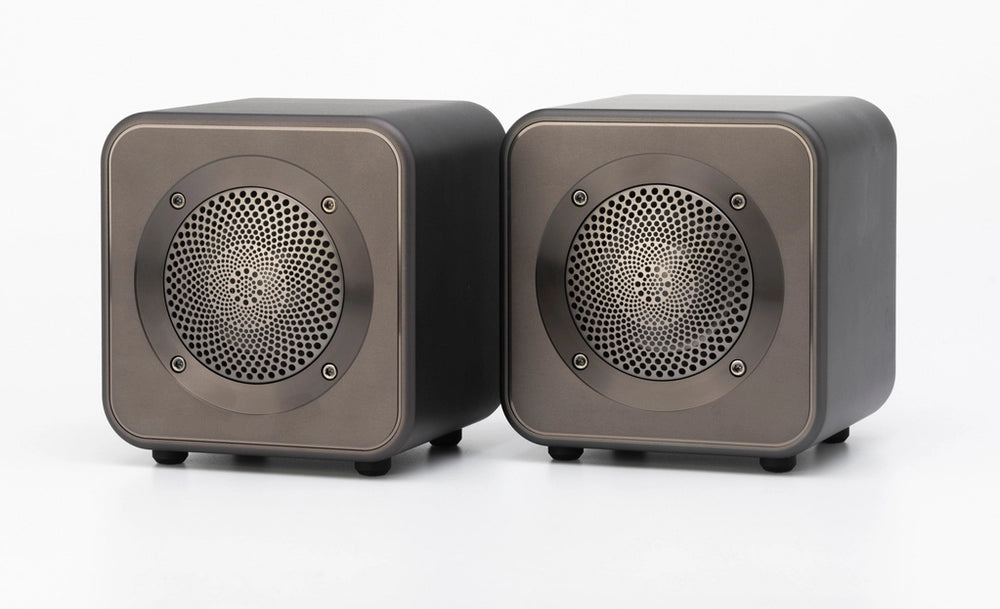 Mitchell Acoustics UStream Go Pair Portable active stereo wireless Speakers - Gun Metal Grey