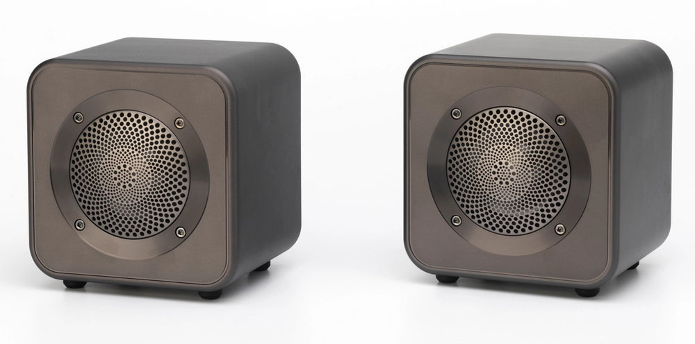 Mitchell Acoustics UStream Go Pair Portable active stereo wireless Speakers - Gun Metal Grey