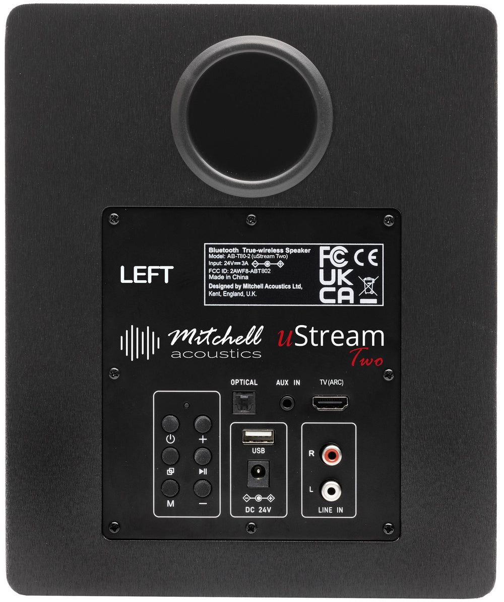 Mitchell Acoustics UStream Two Active stereo wireless Speakers - Black