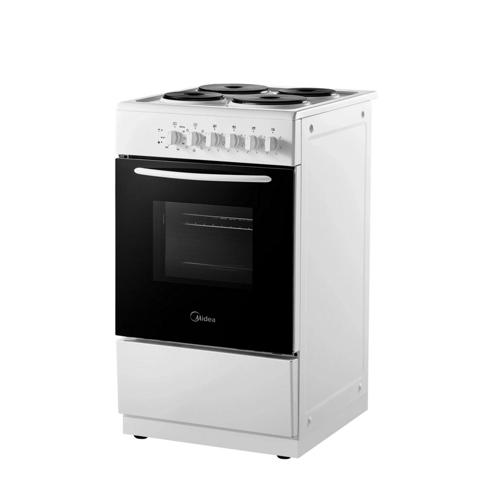 Midea MFO20DME4H109-WH 50cm Single Oven Electric Cooker with Solid Plate Hob - White