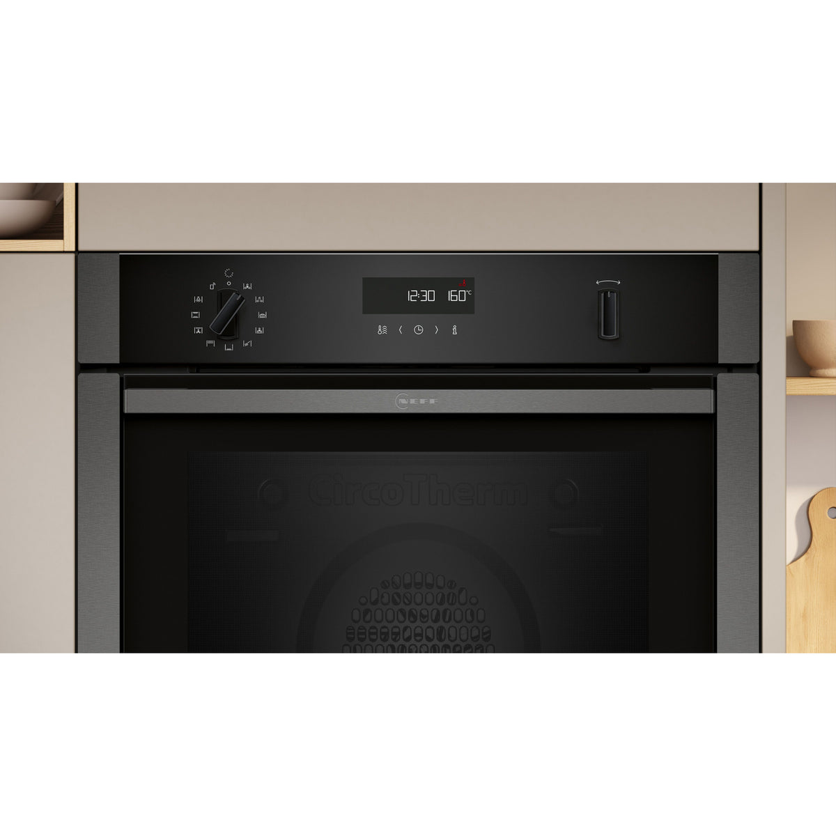 Neff B6ACH7AG7B Slide & Hide 59.4cm Built In Electric Single Oven - Graphite Grey