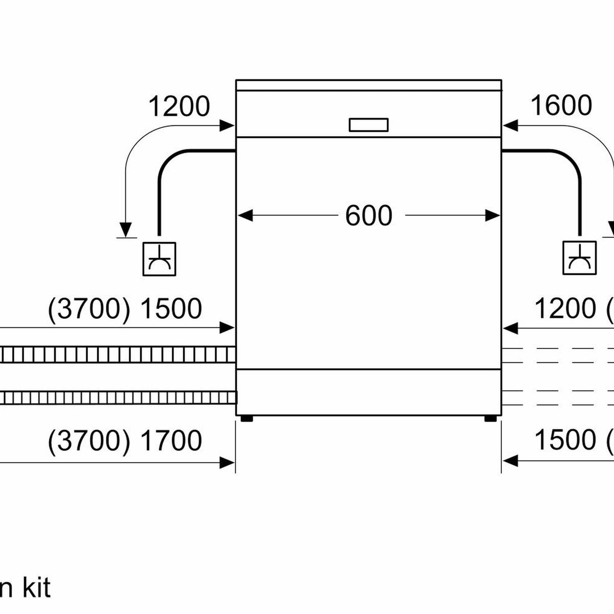 Neff S195HCX02G Built in Dishwasher - 14 Place Settings