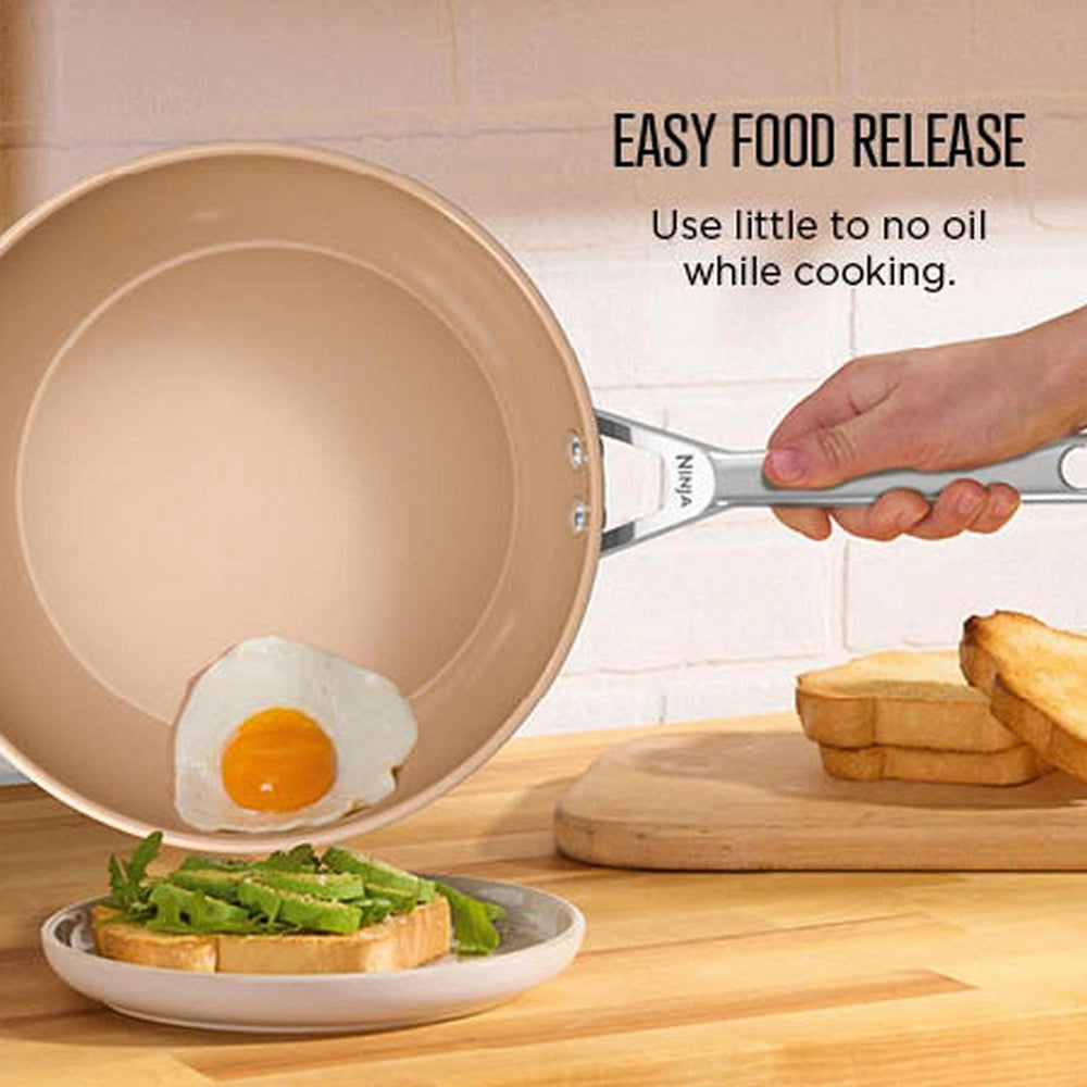 Ninja CW90928UK ExtendedLife Ceramic 28cm Wok - Apricot