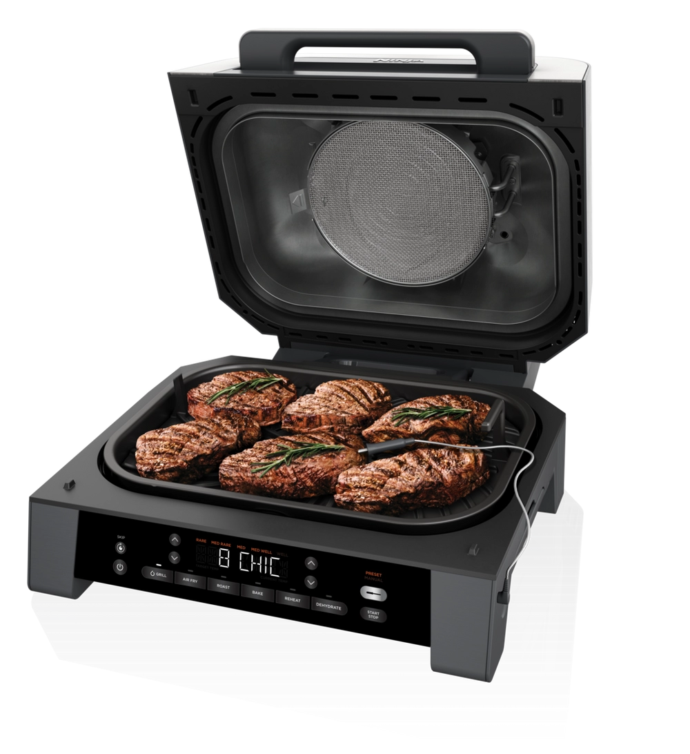 Ninja DG551UK Electric Air-Grill & Fryer - Black/Stainless Steel
