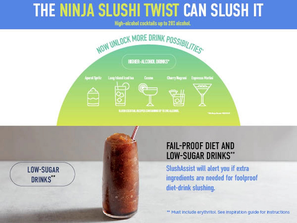 Ninja FS701UKBL SLUSHi Twist Frozen Drink Maker - Blue