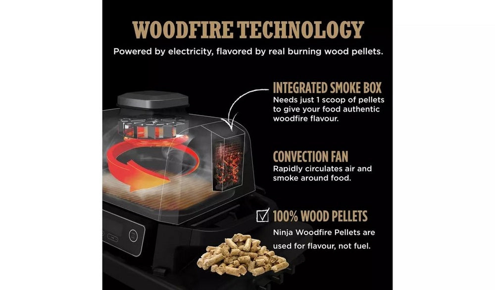 Ninja OG701UK Woodfire Electric BBQ Grill & Smoker