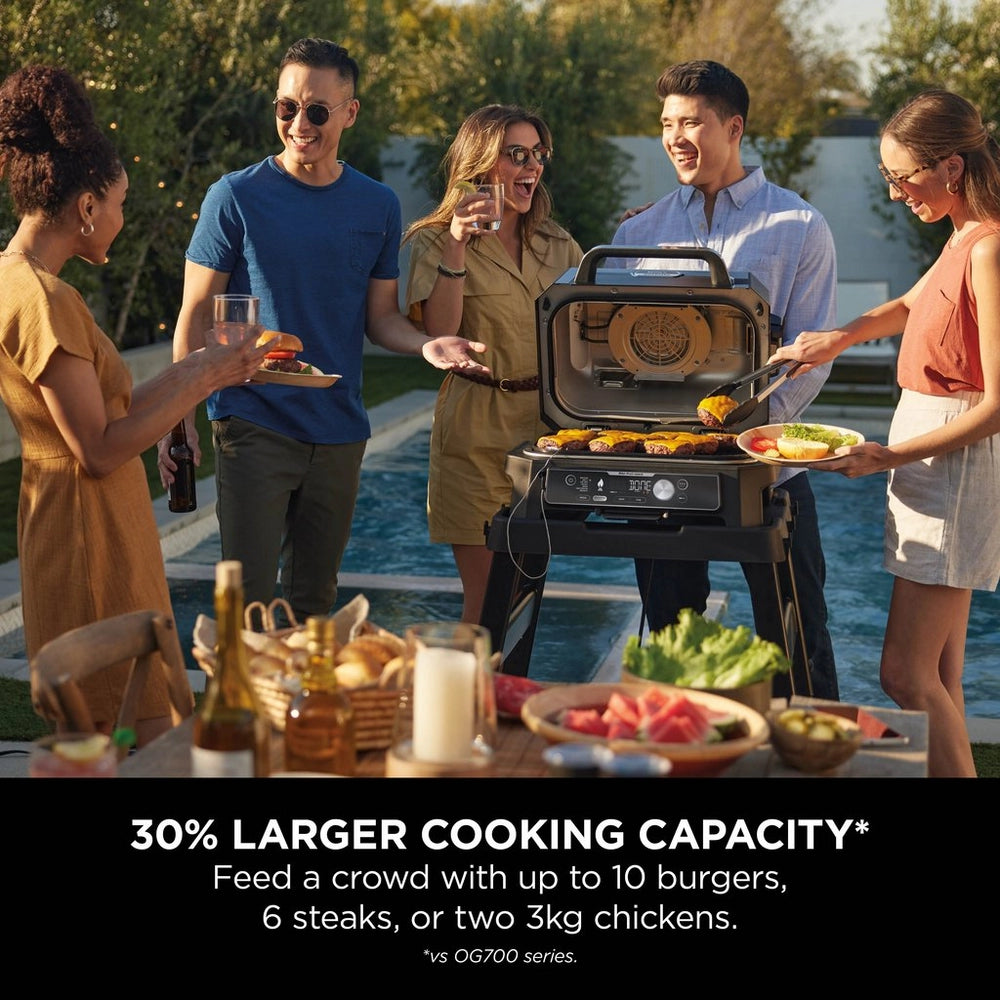 Ninja OG901UK Woodfire Pro Connect XL Electric BBQ Grill & Smoker - Black/Blue