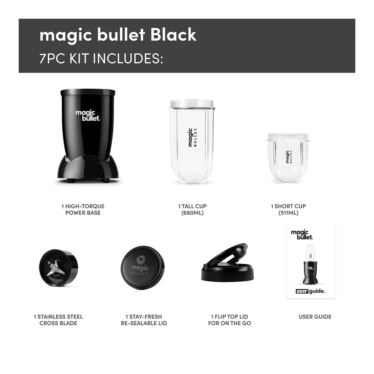 Nutribullet 02770 magic bullet 6-Piece Kit - Black