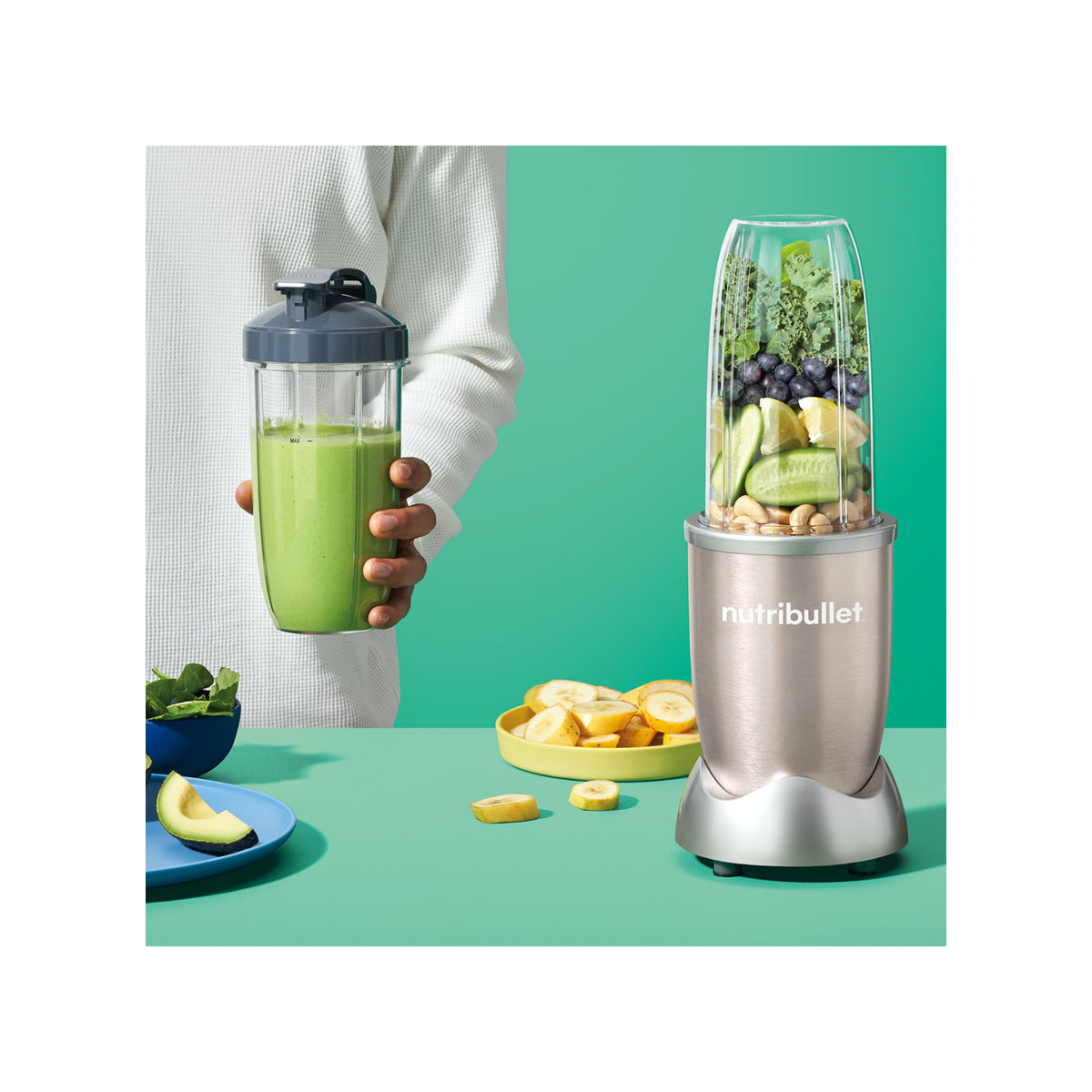 Nutribullet NB-201S 900 Series Blender 7-Piece Kit - Champagne