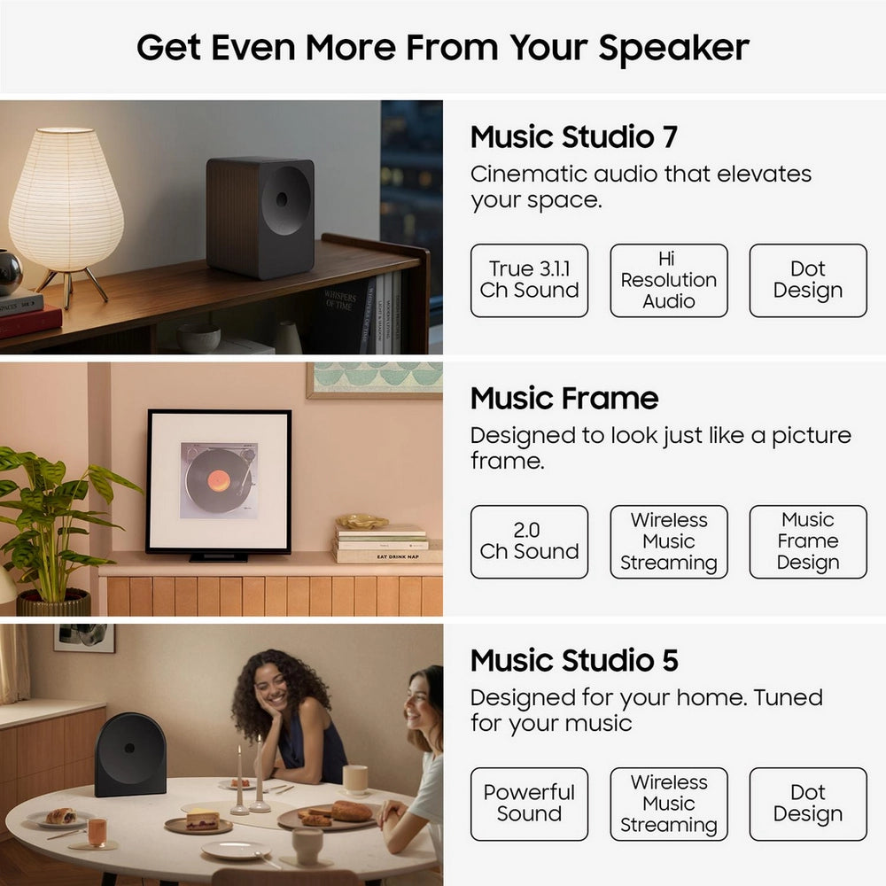 Samsung HW-LS71H/XU Multi-Directional Music Studio 7 WiFi-Bluetooth Wireless Speaker - White